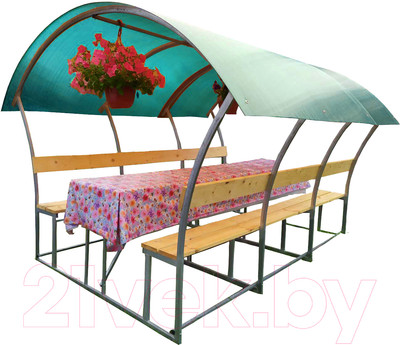 Беседка КомфортПром Астра 3м с покрытием (бирюзовый)