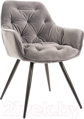 Стул Signal Cherry Velvet (серый/черный матовый)