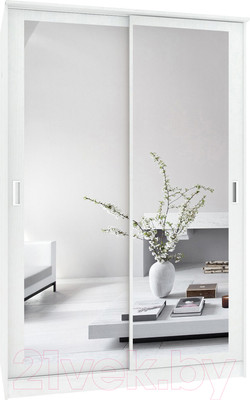 Шкаф-купе Кортекс-мебель Лагуна ШК02-02 (белый)