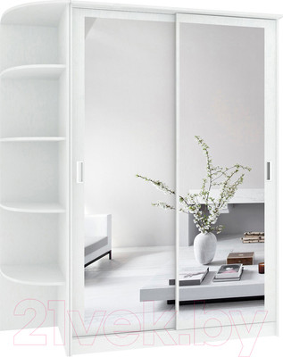 Шкаф-купе Кортекс-мебель Лагуна ШК05-02 (белый, левая консоль)