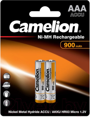 Комплект аккумуляторов Camelion NH-AAA 900BP2 (2шт)