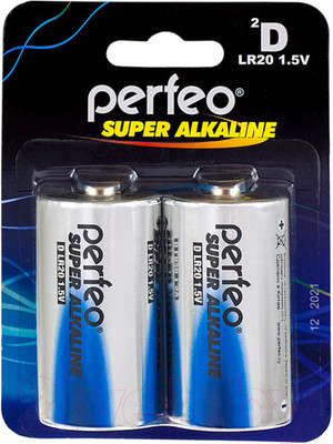 Комплект батареек Perfeo LR20/2BL Super Alkaline