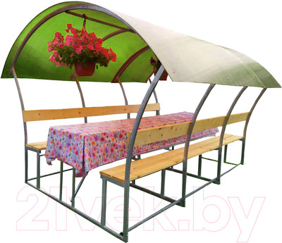 Беседка КомфортПром Астра 3м с покрытием (зелёный)