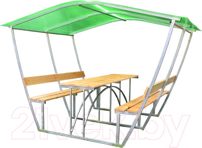 Беседка КомфортПром Тюльпан 3м с покрытием (зелёный)