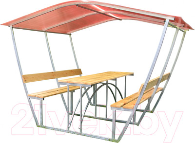 Беседка КомфортПром Тюльпан 3м с покрытием (красный)