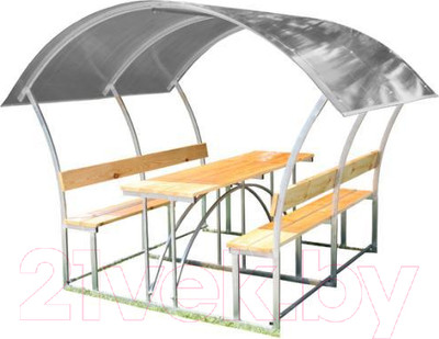 Беседка КомфортПром Астра 2м с покрытием (молочный)