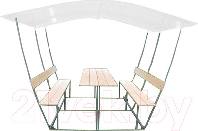 Беседка КомфортПром Тюльпан 2м с покрытием (молочный)