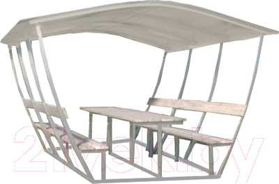 Беседка КомфортПром Тюльпан 3м с покрытием (молочный)