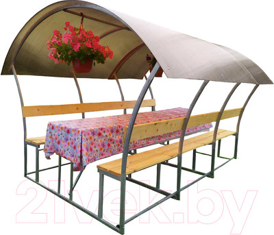 Беседка КомфортПром Астра 3м с покрытием (тонированный)