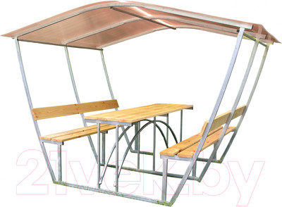 Беседка КомфортПром Тюльпан 3м с покрытием (тонированный)