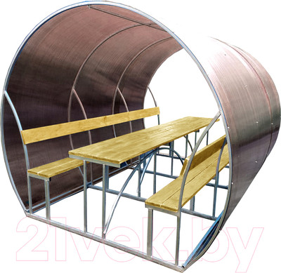 Беседка КомфортПром Пион 3м с покрытием (тонированный)