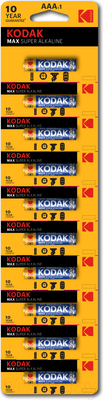 Комплект батареек Kodak MAX LR03 BL-10 отрывные (Б0005125)