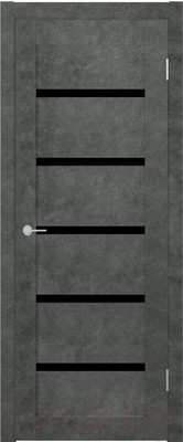 Дверь межкомнатная Stark ST8 ДО 70x200 (бетон темный/черный лак)