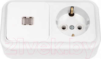 Блок выключатель+розетка Bylectrica Пралеска В-РЦ-567 (белый)
