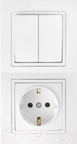 Блок выключатель+розетка Bylectrica Уют 2В-РЦ-730 (белый)
