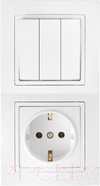 Блок выключатель+розетка Bylectrica Уют 3В-РЦ-731 (белый)