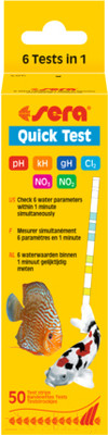 Тест для аквариумной воды Sera Quick Test 5-in-1 / 4960 (50 полосок)