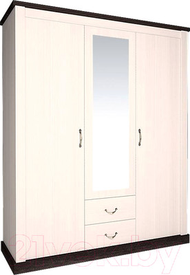 Шкаф Интерлиния ТР-ШС-3 (вудлайн кремовый/дуб венге)