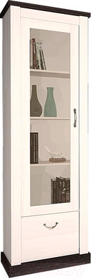 Шкаф с витриной Интерлиния ТР-ШГВ (вудлайн кремовый/дуб венге)