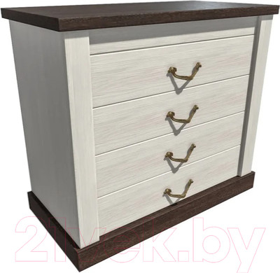 Комод Интерлиния ТР-4Ш (вудлайн кремовый/дуб венге)