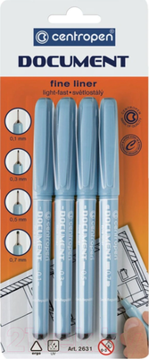 Набор лайнеров Centropen Document 0.1-0.7мм / 2631 0404 (черный)