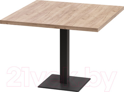 Обеденный стол Millwood Лофт Хельсинки 2 Л 100x100x75 (дуб табачный Craft/металл черный)