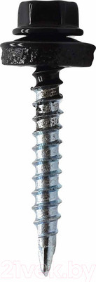 Саморез Starfix Кровельный по дереву 4.8x29 шайба с прокл. PT1 / SMC2-35396-200 (200шт, оцинкованный, RAL 9005 черный янтарь)