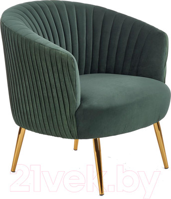 Кресло мягкое Halmar Crown (темно-зеленый/золото)