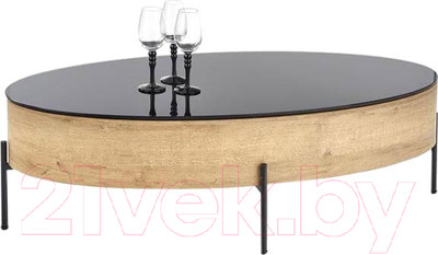 Журнальный столик Halmar Zenga (черный/дуб золотой)