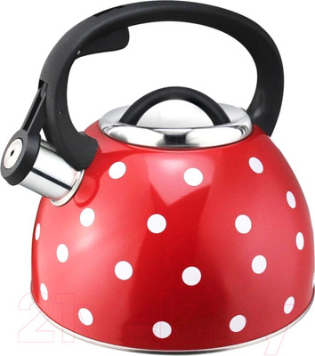Чайник со свистком Mallony Maestria 005176 (красный в белый горошек)