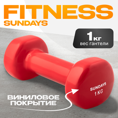 Гантель Sundays Fitness IR92005 (1кг, красный)