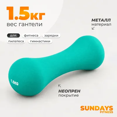 Гантель Sundays Fitness IR92004-D (1.5кг, бирюзовый)