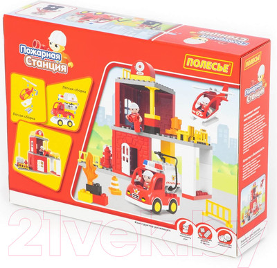 Конструктор Полесье Макси. Пожарная станция / 77516 (64эл)