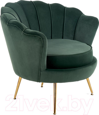 Кресло мягкое Halmar Amorinito (темно-зеленый/золото)