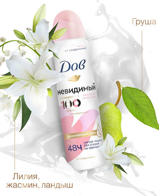 Антиперспирант-спрей Dove Невидимый. Нежность лепестков (150мл)