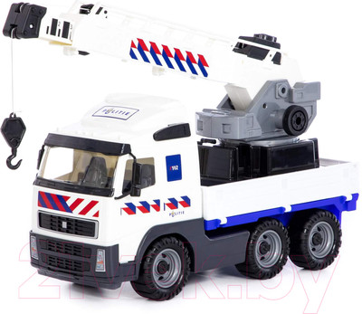 Кран игрушечный Полесье Полицейский с поворотной платформой / 77318