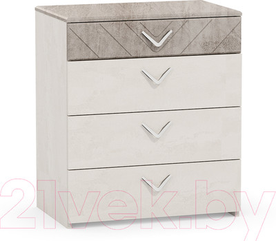 Комод Mobi Амели 13.106 (шелковый камень К349 RT/бетон чикаго беж LS 00 953)
