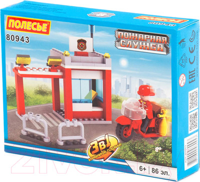 Конструктор Полесье Классик Пожарная служба-1.8 / 80943 (86эл)