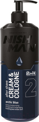 Крем после бритья NishMan 02 After Shave Cream Cologne Arctic Blue 2 in 1 (200мл)