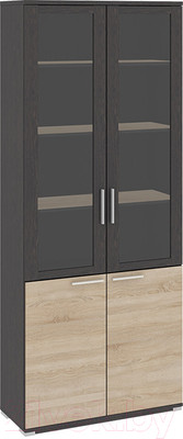 Шкаф с витриной ТриЯ Успех-2 ПМ-184.17 (венге цаво/дуб сонома)