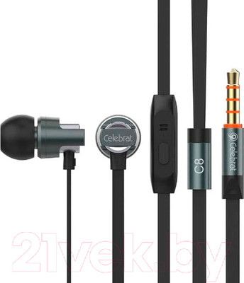 Наушники-гарнитура Celebrat C8 (серый)