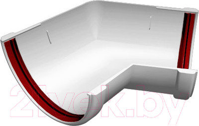 Угол желоба Grand Line Стандарт ПВХ 135 градусов универсальный (белый)