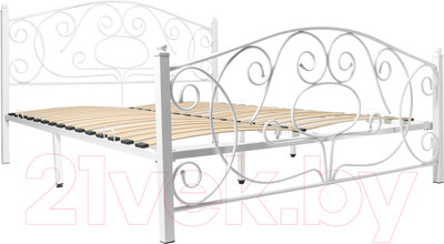 Двуспальная кровать Князев Мебель Виктория ВЯ.160.190.Б (белый муар)