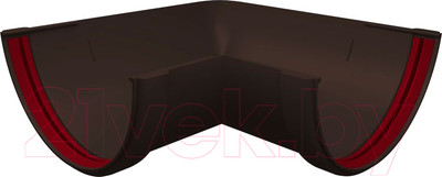 Угол желоба Grand Line ПВХ 90 градусов универсальный (графит)