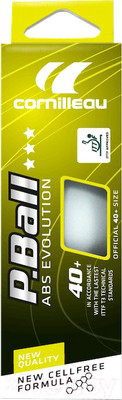 Набор мячей для настольного тенниса Cornilleau P-Ball Abs Evolution / 310555 (3шт, белый)