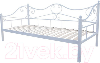 Кровать-тахта Князев Мебель Валенсия ВАЯ.90.200.Б (белый муар)