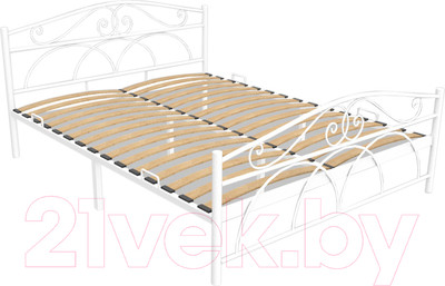 Полуторная кровать Князев Мебель Морена МНА.140.190.Б (белый муар)