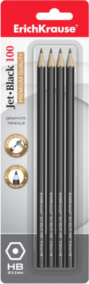 Набор простых карандашей Erich Krause Jet Black 100 HB / 45477
