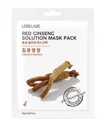 Маска для лица тканевая Lebelage Red Ginseng Solution Mask Питательная (25г)