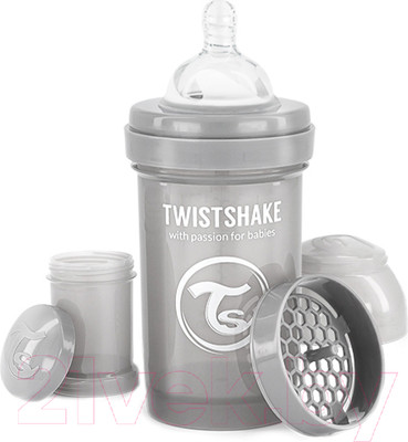 Бутылочка для кормления Twistshake Антиколиковая / 78254 (180мл, пастельный серый)